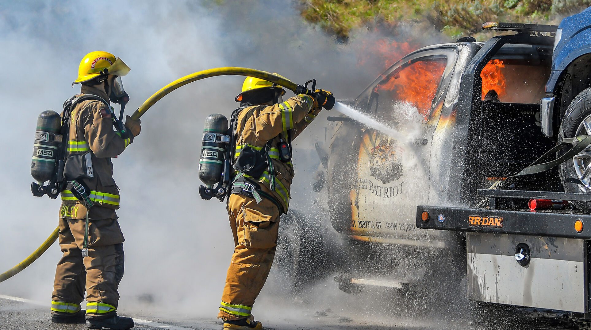 Tow truck catches fire in Sardine Canyon, causing one lane closure